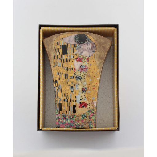 KLIMT porcelán váza, CSÓK mintás, LEGYEZŐ formájú  /08771/