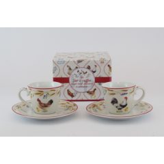   Porcelán eszpresszócsésze+alj 2személyes, 80ml, Country Life