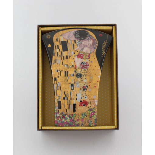 KLIMT porcelán váza, CSÓK mintás, LEGYEZŐ formájú  /16599/