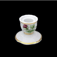   Hollóházi porcelán Pannónia mini gyertyatartó,  Hortenzia (5cm) 