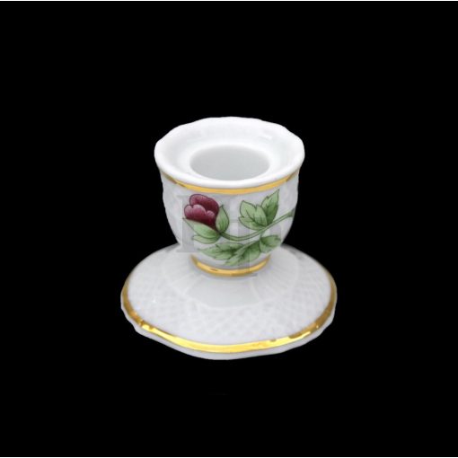 Hollóházi porcelán Pannónia mini gyertyatartó,  Hortenzia (5cm) 