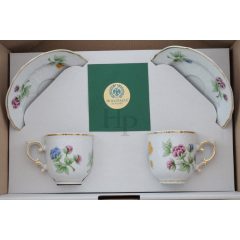 Hollóházi porcelán 243 Mokka duó 2417/Hortenzia