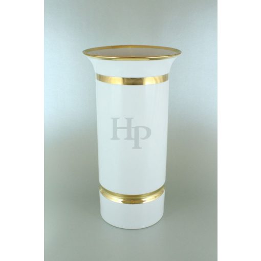 Hollóházi porcelán váza 521, Arany csík (30 cm)
