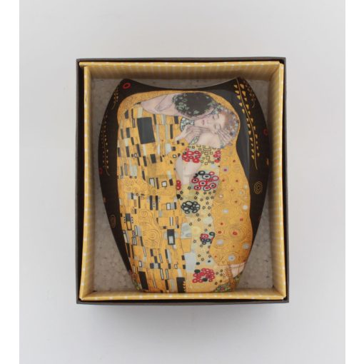 KLIMT porcelán váza, CSÓK mintás, LENCSE formájú  /22345/