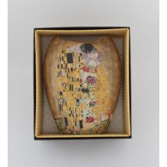   KLIMT porcelán váza, CSÓK mintás, LENCSE formájú  /24634/