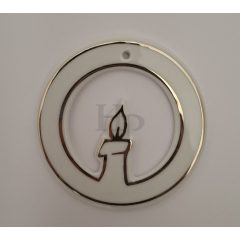 9518 Karácsonyfa dísz platina, gyertya