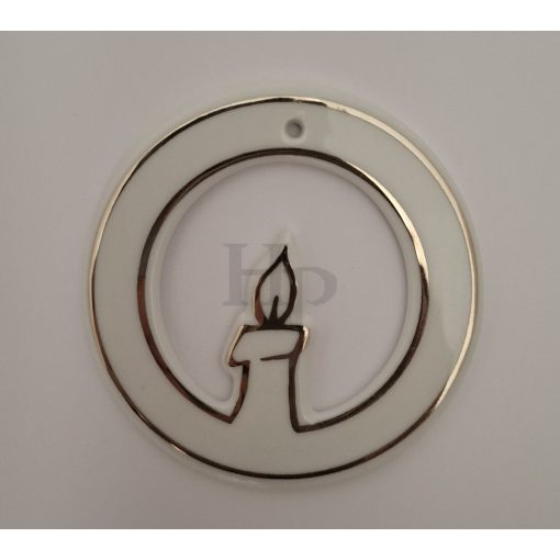 9518 Karácsonyfa dísz platina, gyertya