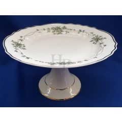   Hollóházi porcelán Pannónia talpas tortatál, Erika (15*27cm)