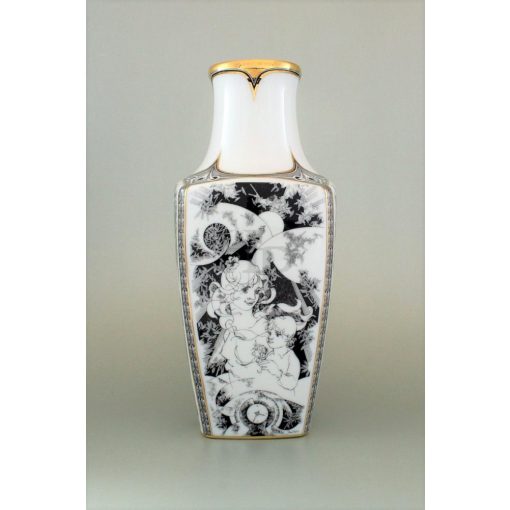 Hollóházi porcelán váza 5018 Négy évszak (34 cm)