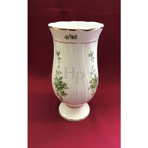 Hollóházi porcelán Pannónia váza 5059, Erika (25cm) 