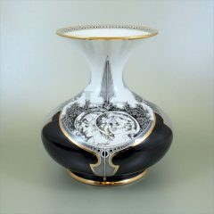 Hollóházi porcelán váza 5103, Női fejek (24cm) 