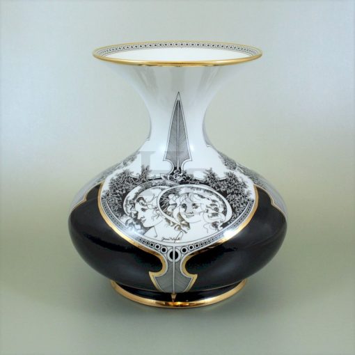 Hollóházi porcelán váza 5103, Női fejek (24cm) 