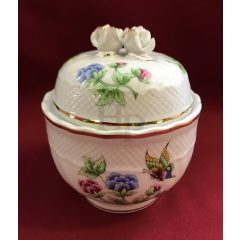Hollóházi porcelán Pannónia doboz, Hortenzia (13cm) 