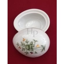 Hollóházi porcelán Pannónia tojás alakú bonbonier 673, Erika (8*6cm) 