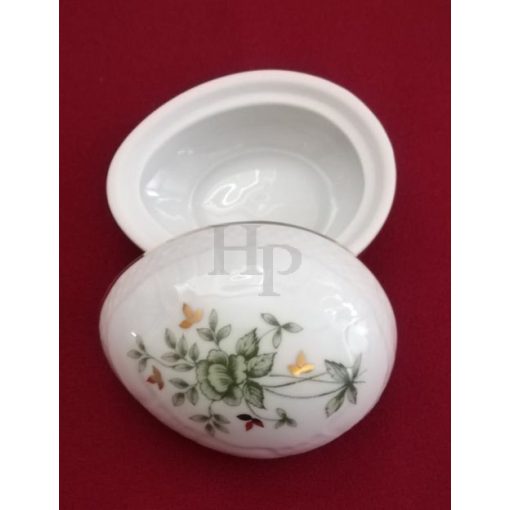 Hollóházi porcelán Pannónia tojás alakú bonbonier 673, Erika (8*6cm) 