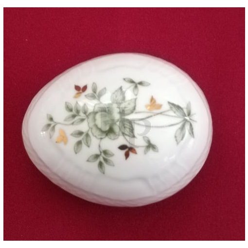 Hollóházi porcelán Pannónia tojás alakú bonbonier 673, Erika (8*6cm) 