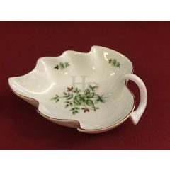   Hollóházi porcelán levél alakú kínáló 784, Erika (14*11cm)