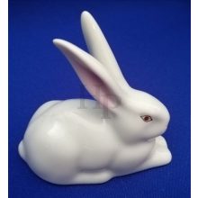 Hollóházi porcelán álló fülű nyúl 8040, színes (8,2cm)