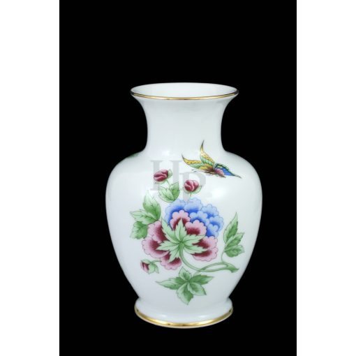 Hollóházi porcelán váza 503, Hortenzia (14,5cm)