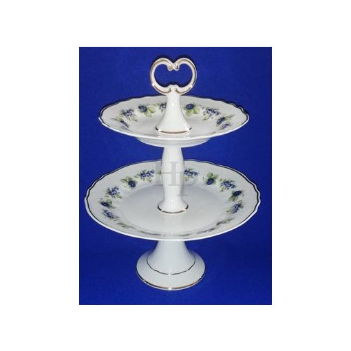 Hollóházi porcelán Pannónia 2 részes kínáló, Szeder (32cm)