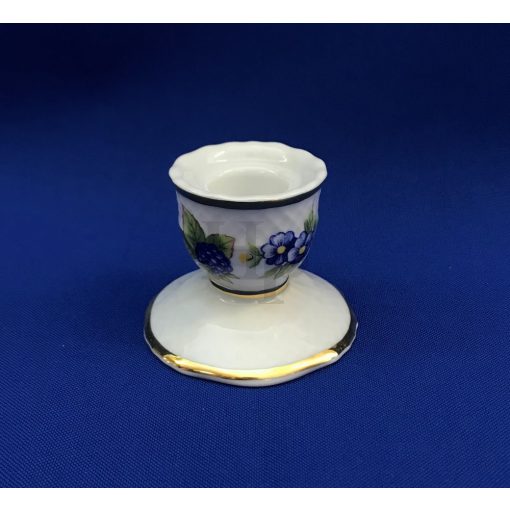 Hollóházi porcelán Pannónia mini gyertyatartó, Szeder (5cm) 