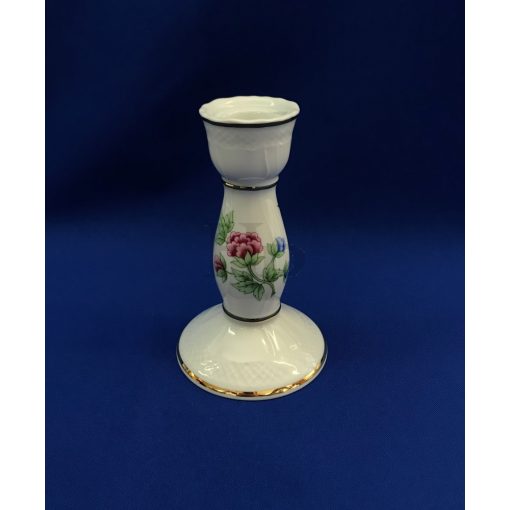 Hollóházi porcelán Pannónia gyertyatartó, Hortenzia (13cm) 