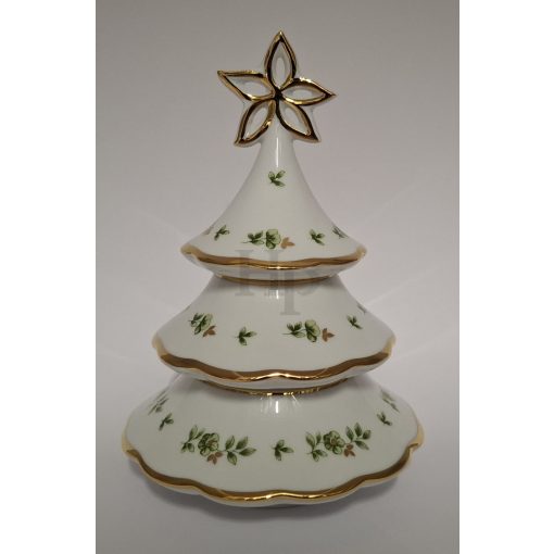 Hollóházi 3 részes karácsonyfa gyertyatartó 9289 Erika (17cm)