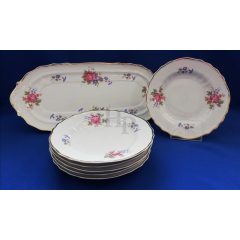   Hollóházi porcelán Pannónia szendvicskészlet, Hajnalka (7 részes) 