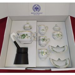   Hollóházi porcelán Pannónia Edit szett, Erika (5 részes)