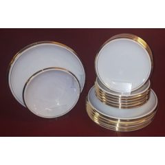   Hollóházi porcelán  tányérgarnitúra, Napfény (18 részes) 