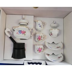   Hollóházi porcelán Pannónia Edit szett, Hajnalka (5 részes)