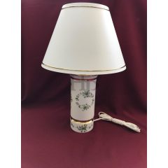   Hollóházi porcelán szerelt lámpa búrával 9301, Erika (46cm) 