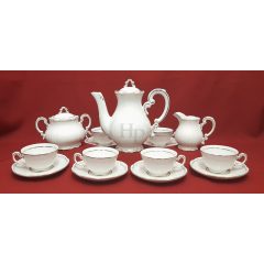 Zsolnay Mokkakészlet, Tollazott, 15 részes