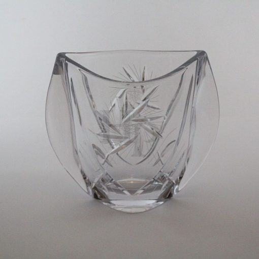 Kristály váza, 18 cm, Forgó mintás,  N17199