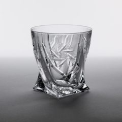 Csavart whisky pohár, Forgó mintás, 340 ml  /S7117/