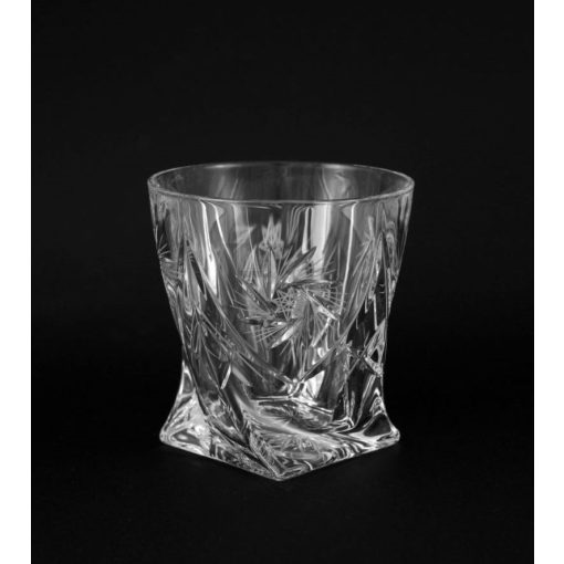 Csavart whisky pohár, Forgó mintás, 340 ml  /S7117/