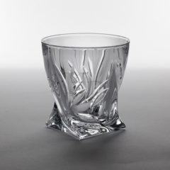 Csavart whisky pohár, nád mintás, 340 ml  /S7217/