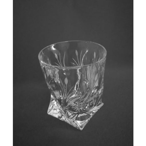 Csavart whisky pohár, nád mintás, 340 ml  /7217/