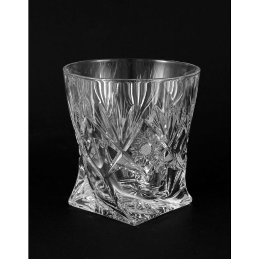 Csavart whisky pohár, Sűrű mintás, 340 ml  /7317/