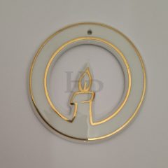 9518 Karácsonyfa dísz arany csík, gyertya