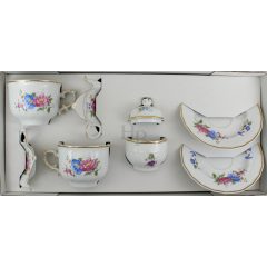   Hollóházi porcelán Pannónia Zsuzsi szett, Hajnalka (2 személyes) 