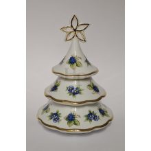 Hollóházi 3 részes karácsonyfa gyertyatartó 9289 Szeder (17cm) 