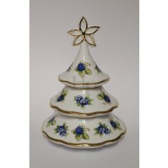   Hollóházi 3 részes karácsonyfa gyertyatartó 9289 Szeder (17cm) 