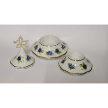 Hollóházi 3 részes karácsonyfa gyertyatartó 9289 Szeder (17cm) 