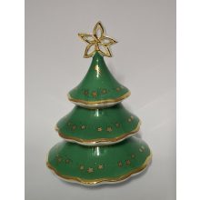 Hollóházi 3 részes karácsonyfa gyertyatartó 9289 Zöld (17cm)