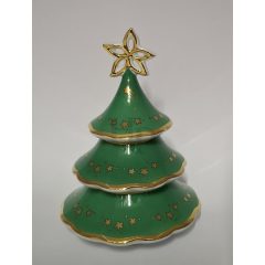   Hollóházi 3 részes karácsonyfa gyertyatartó 9289 Zöld (17cm)