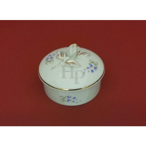 Hollóházi porcelán rózsás bonbonier 650/A, Hajnalka (7,5cm) 