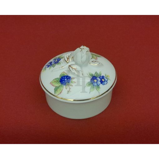 Hollóházi porcelán rózsás bonbonier 650/A, Szeder (7,5cm) 