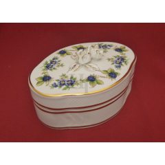   Hollóházi porcelán Pannónia rózsás bonbonier 658, Szedres (8cm) 