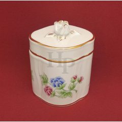   Hollóházi porcelán Pannónia rózsás bonbonier 659, Hortenzia (11cm) 